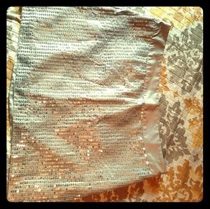 Silver sequin skirt
